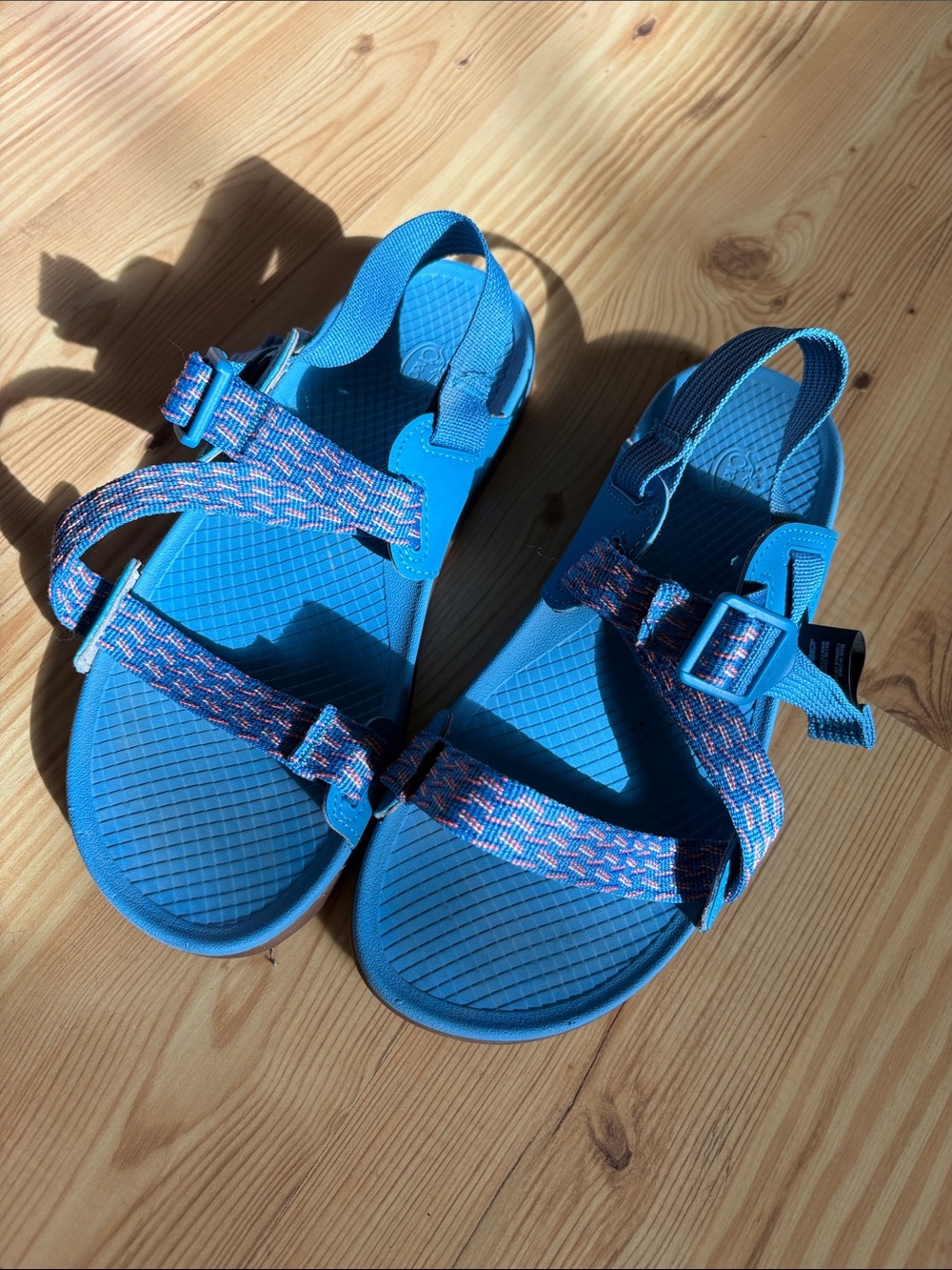 Chaco Kids Blue Sport Sandals with Multicolor Straps